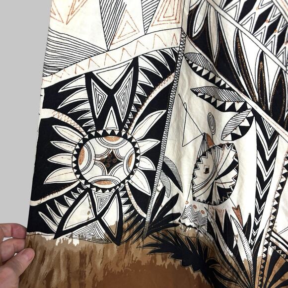 Handmade Full Circle Skirt Geometric African Antelope Women's Size M/L* - READ - Picture 5 of 16